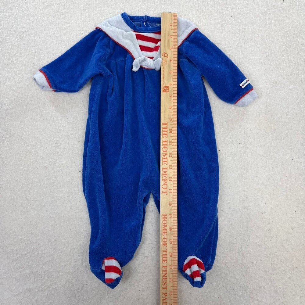Vintage Retro Baby Little Me by Schwab Blue Nautical Sailor Jumpsuit Size 9M - Picture 5 of 7
